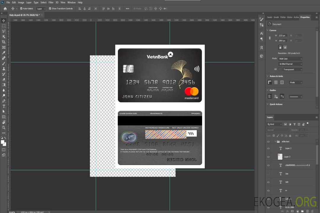 Carte Mastercard de la Vietinbank du Vietnam template